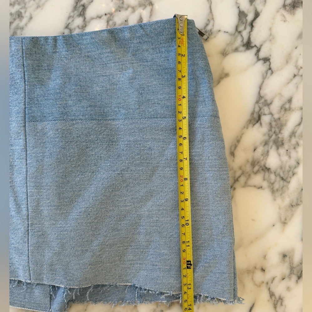 NWOT EB Denim Micro Skirt Asymmetrical Raw Hem Women's S no size tag - Picture 6 of 8